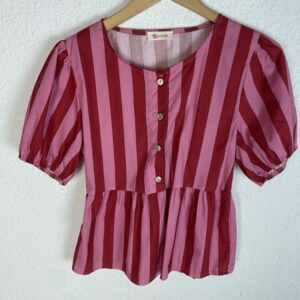 BLUSA RAYAS FUCSIA Y ROJO