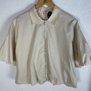 CHAQUETA BEIG MANGAS ABULLONADAS