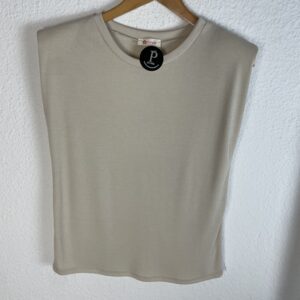 CAMISETA CANALÉ HOMBRERAS BEIG