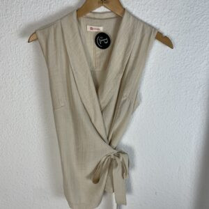 CHALECO CRUZADO BEIG