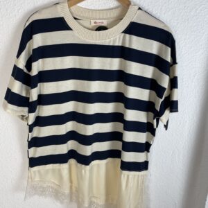 CAMISETA RAYAS DETALLE BLONDA