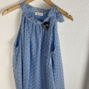 TOP LUNARES AZUL Y MARRÓN