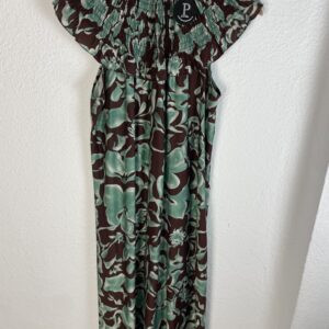 VESTIDO ESTAMPADO CUELLO NIDO DE ABEJA