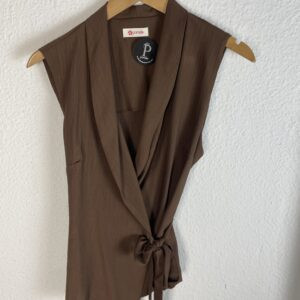 CHALECO CRUZADO MARRON