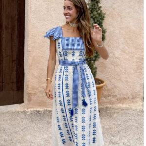 VESTIDO BORDADO AZUL