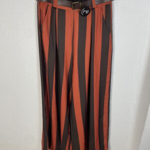 PANTALÓN GASA MARRON Y TEJA