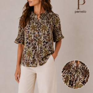 BLUSA ESTAMPADO PALMERAS TONIS VERDES