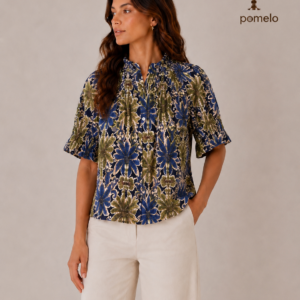 CAMISA ESTAMPADAS PALMERAS TONIS AZULES