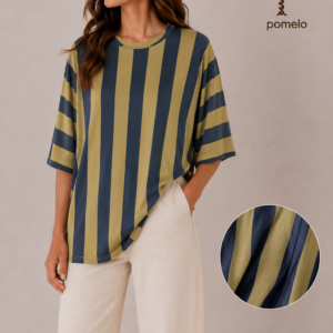CAMISETA PUNTO DE SEDA AZUL Y VERDE
