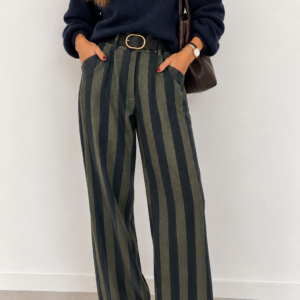 PANTALÓN RAYAS PUNTO AZUL Y VERDE