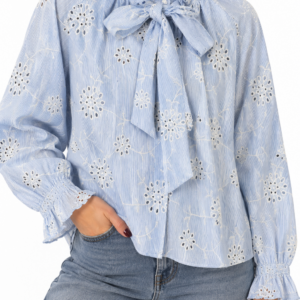 CAMISA PERFORADA AZUL LAZADA