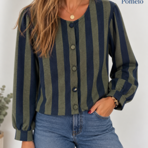 CHAQUETA RAYAS PUNTO VERDE Y AZUL