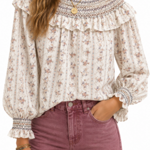 CAMISA CUELLO CHIMENEA NIDO DD ABEJA FLORECILLAS