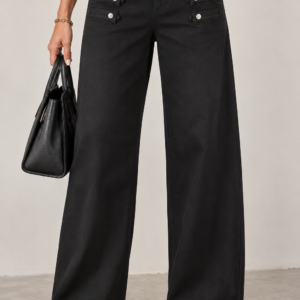 PANTALÓN NEGRO DETALLES DE BOTONES