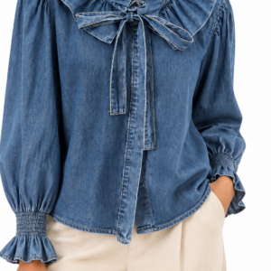 CAMISA VAQUERA CUELLO RIZADO LAZADA