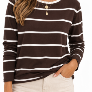 CAMISETA MARRÓN Y BEIG