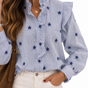 CAMISA RAYAS ESTRELLAS BORDADAS